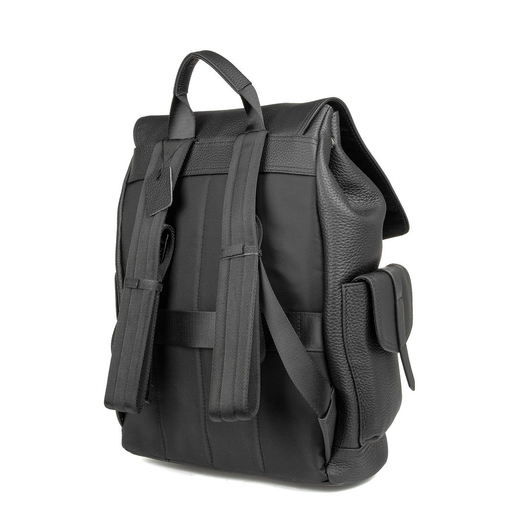 5095 black, Мужской кожаный рюкзак, Barcelo Biagi