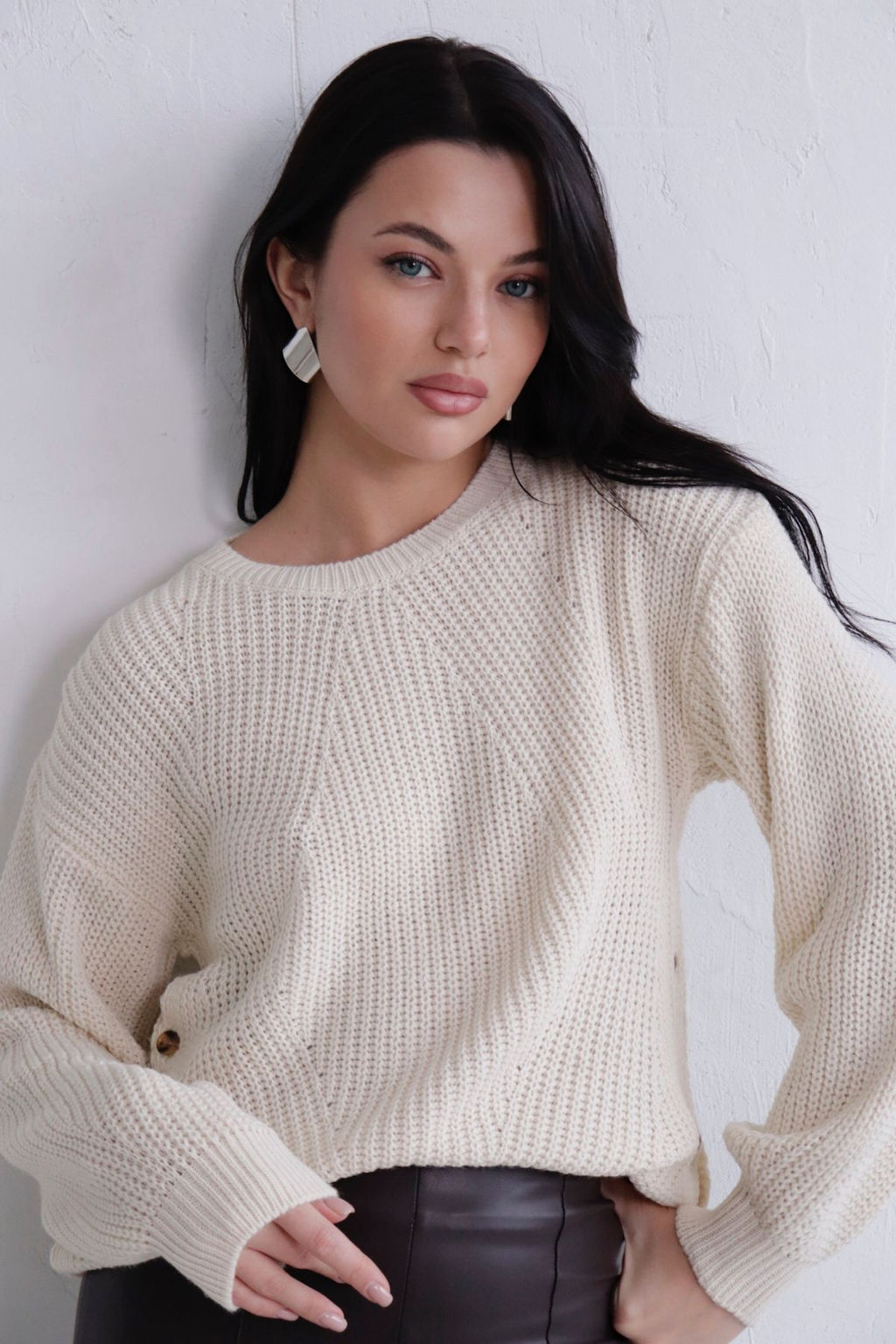 11072 Джемпер айвори с пуговицами - Martichelli фото 14