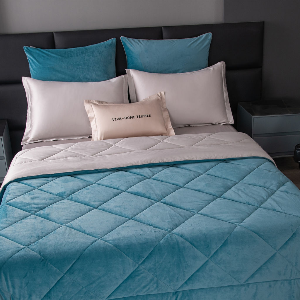 Комплект постельного белья на резинке Сатин Velvet Premium с Одеялом VPR008 180*200*25;160*200*25;140*200*25 Евро 4 Наволочки