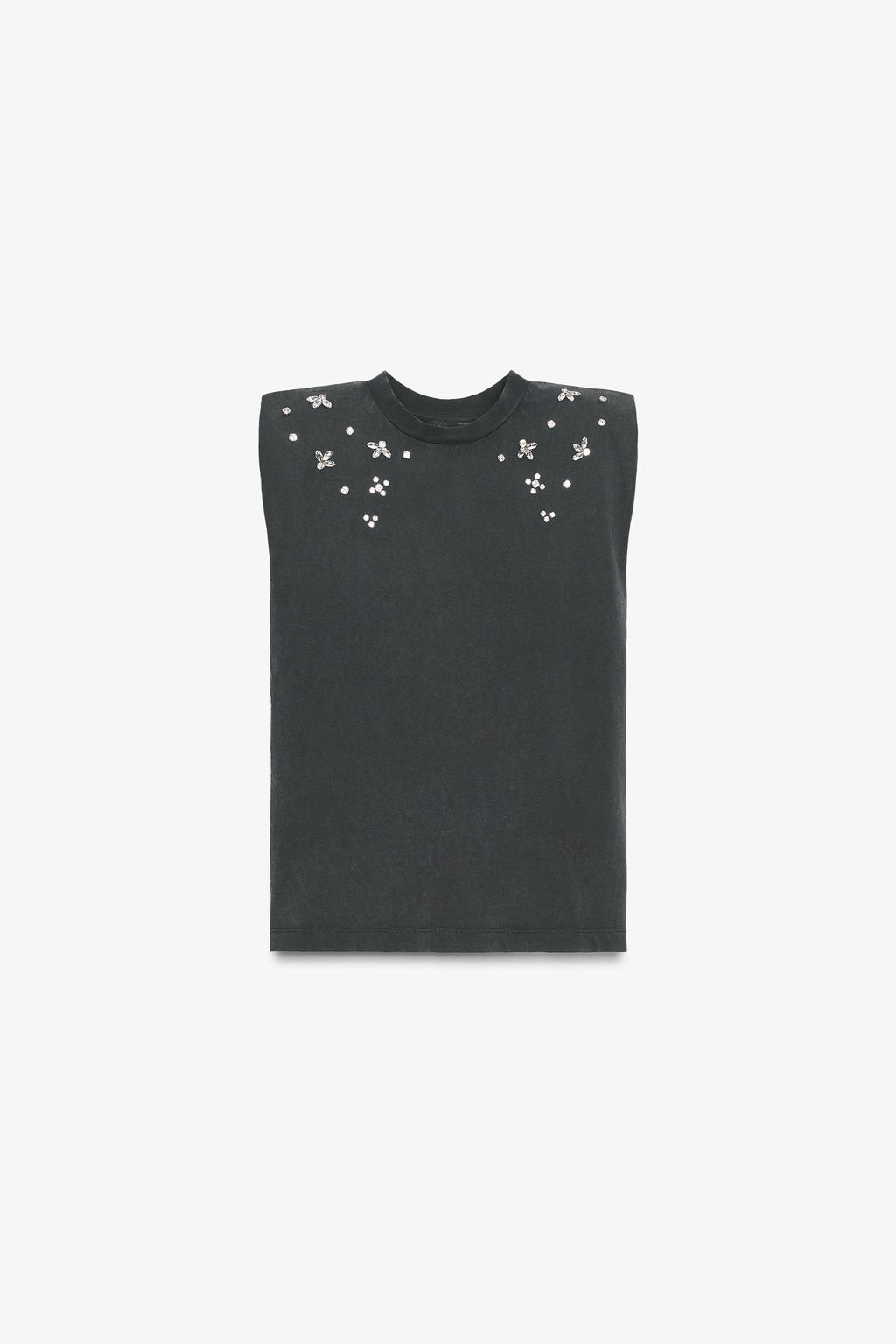 JEWEL SHOULDER PAD FADED-EFFECT T-SHIRT - Zara фото 4