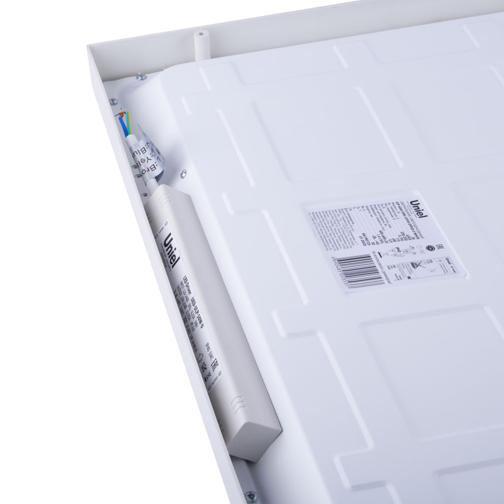ULP-6060-50W/6500K OFFICE-U WHITE Светильник светодиодный потолочный универсальный. Дневной свет (6500K). Рассеиватель матовый. В комплекте с и/п. Корпус белый. ТМ Uniel