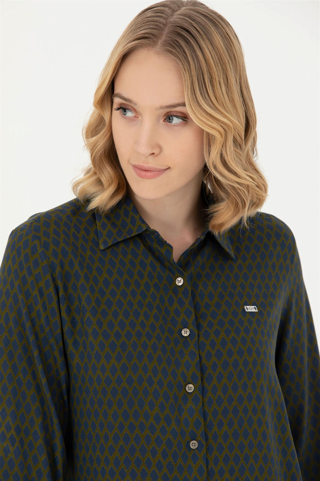 Женская рубашка цвета хаки с длинным рукавом Неожиданная скидка в корзине - U.s. polo assn фото 2