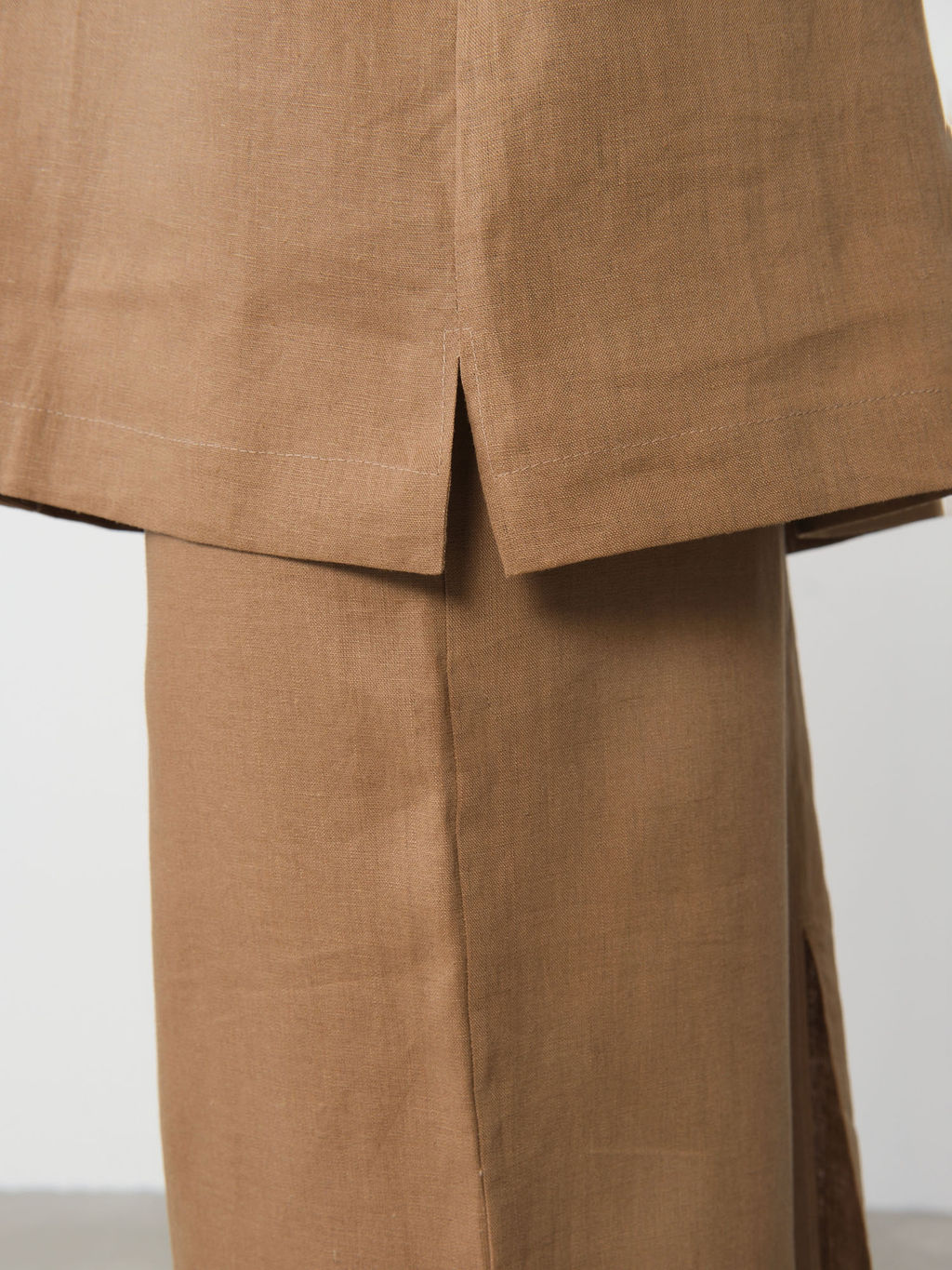 Рубашка льняная 801248 кэмел