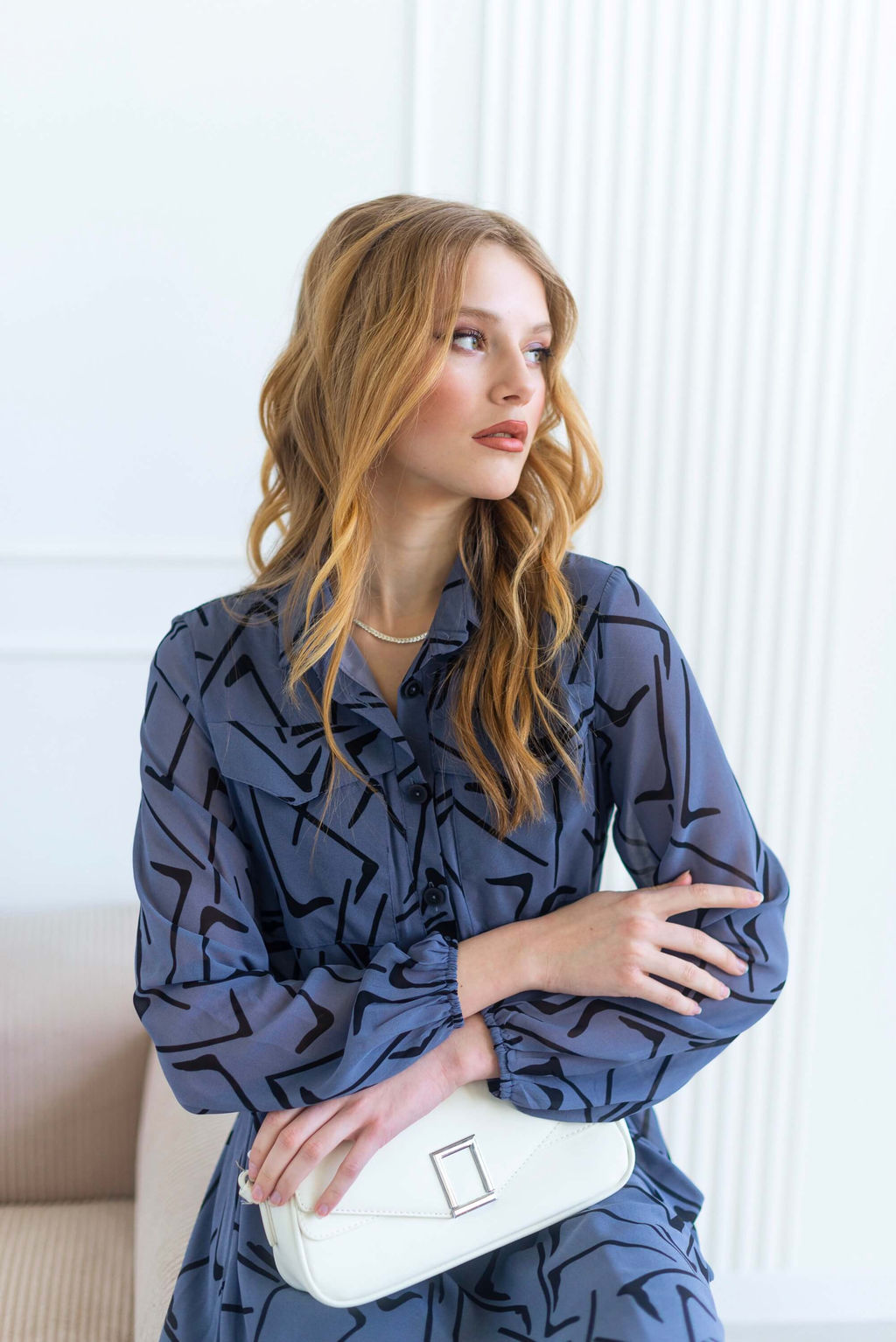 Платье Кэсси (серо-голубой) - Nadi bordo фото 7