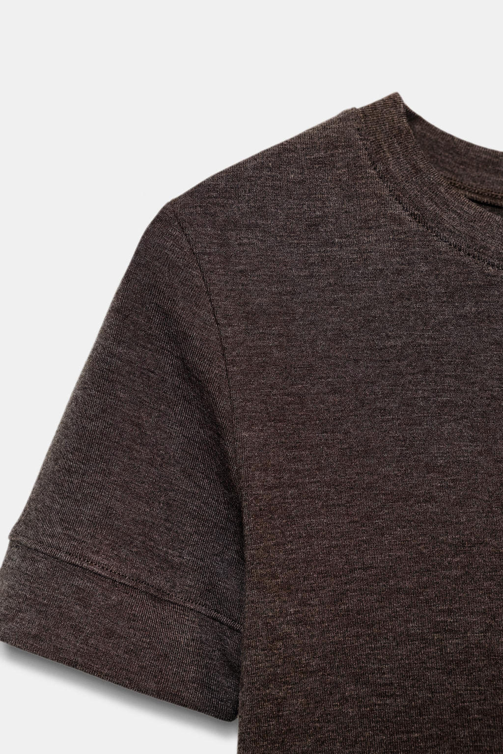 CAMISETA MINIMAL MANGA CORTA / Marr?n vigor? - Zara фото 3