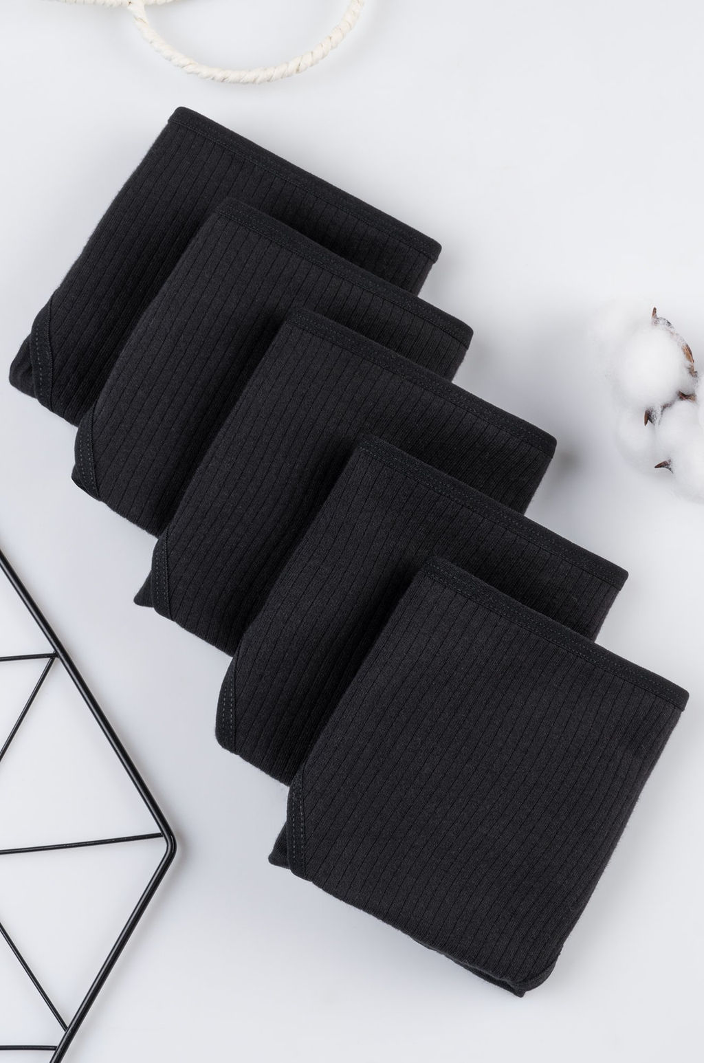 Женские трусы-слипы в рубчик 5шт. Happyfox