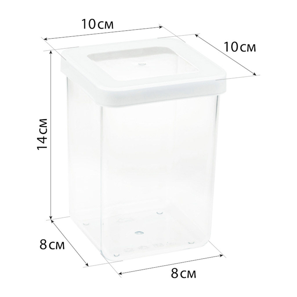 Банка для сыпучих продуктов пластмассовая Степ 1л, 10х10х14см, белый (Россия) - Домашняя Мода фото 8