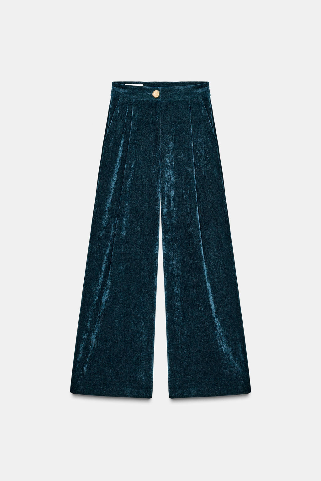 VELVET WIDE-LEG TROUSERS
