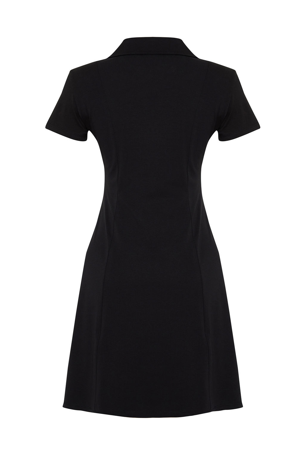 Siyah Skater/Belden Ac?lan Nak?sl? Pamuklu Esnek Orme Mini Elbise TWOSS24EL00819 - Trendyolmilla фото 8