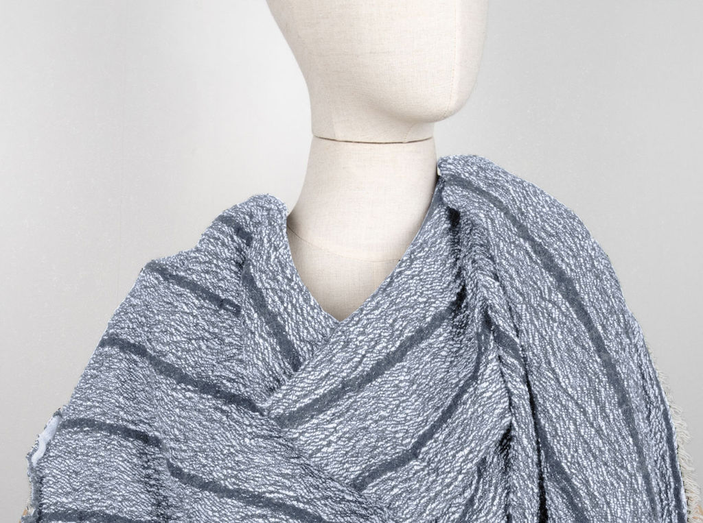 Палантин 20С160-ШР/039/у 165*50 цв. 70 рис. 2 серо-голубой