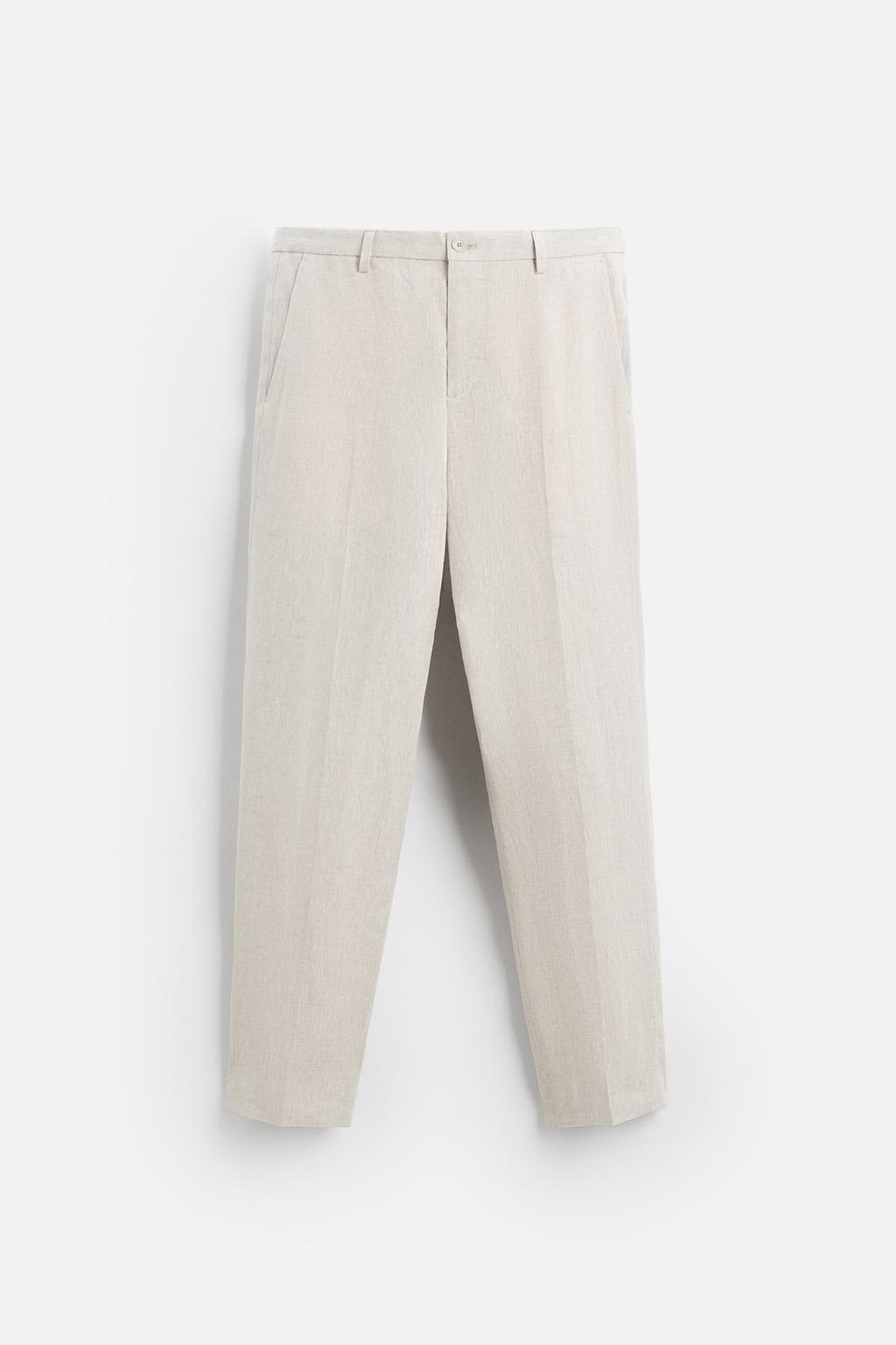 100% LINEN SUIT TROUSERS - Zara фото 18