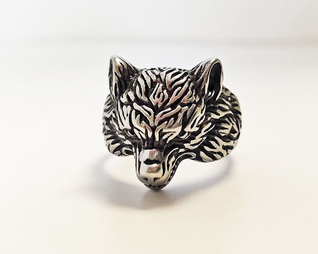 Мужское кольцо из стали Медведь