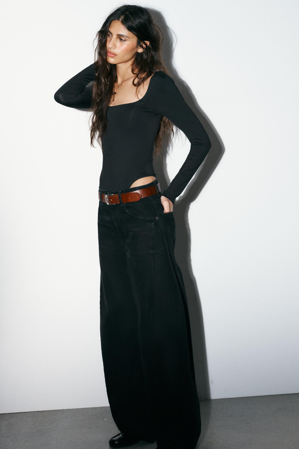 SQUARE NECK POLYAMIDE BODYSUIT - Zara фото 13