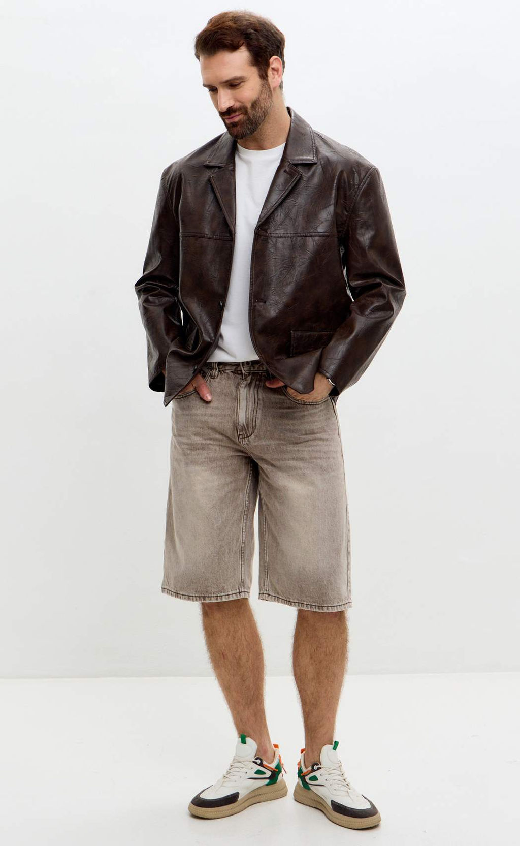 Шорты F611-0951 grey-brown - Fine joyce фото 8