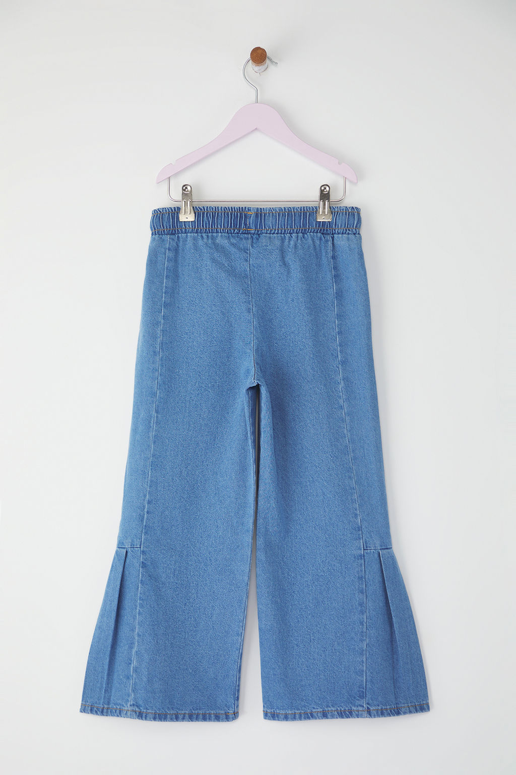 Ac?k Mavi K?z Cocuk %100 Pamuk F?rf?rl? Ispanyol Paca Lastikli Denim Pantolon TKDSS25PL00010 - Trendyolmilla фото 5