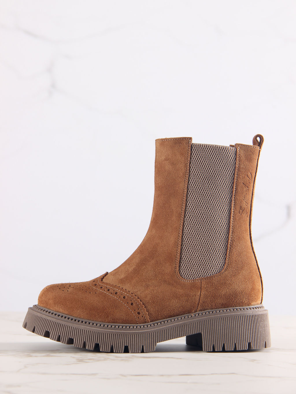 Челси 360.P.taskanaka.Серо-коричневая замша/шерсть