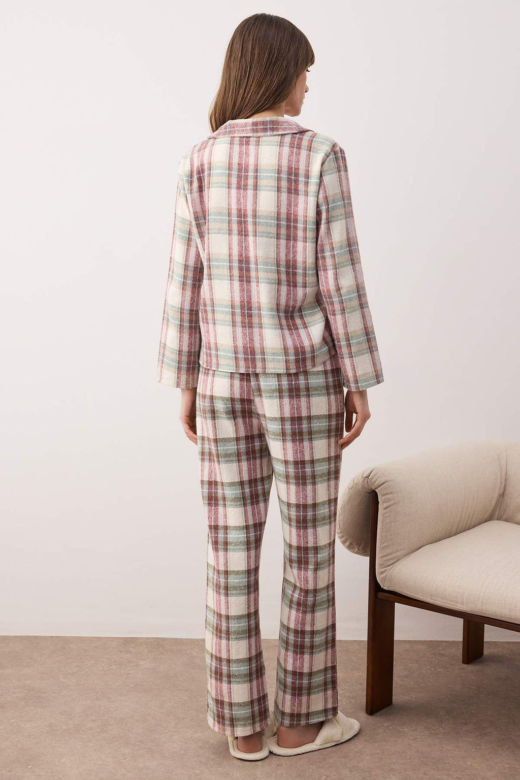 Cok Renkli Ekose / Kareli K?sl?k Kal?n Flanel Dokuma Pijama Tak?m? THMAW26PT00175 - Trendyolmilla фото 15