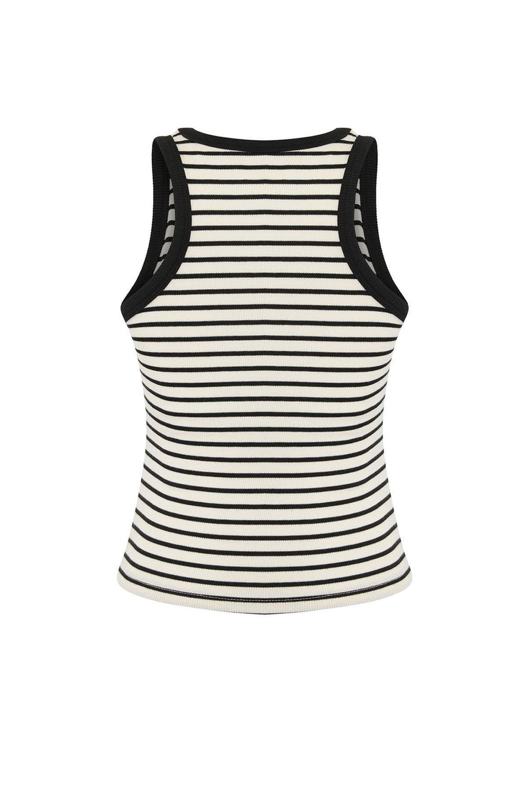 TRENDYOLMILLA Siyah Cizgili Gogus Pedli Fitted/Vucuda Oturan Renk Bloklu Orme Atlet TWOSS25AL00034  фото 14