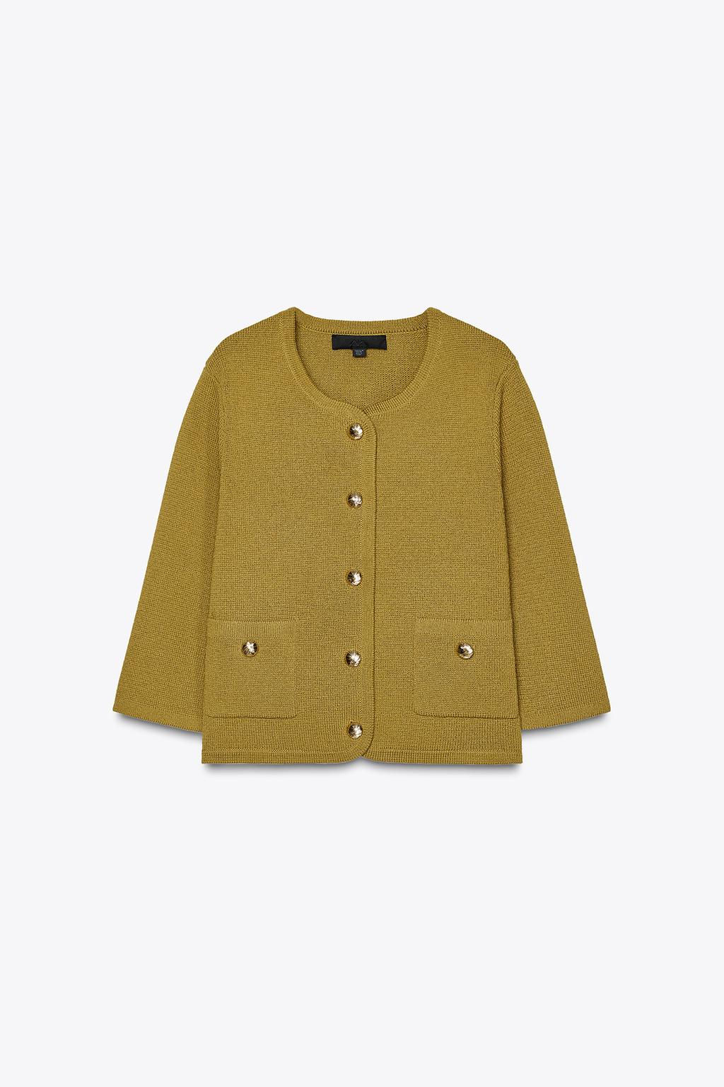 KNIT CARDIGAN WITH GOLDEN BUTTONS - Zara фото 4