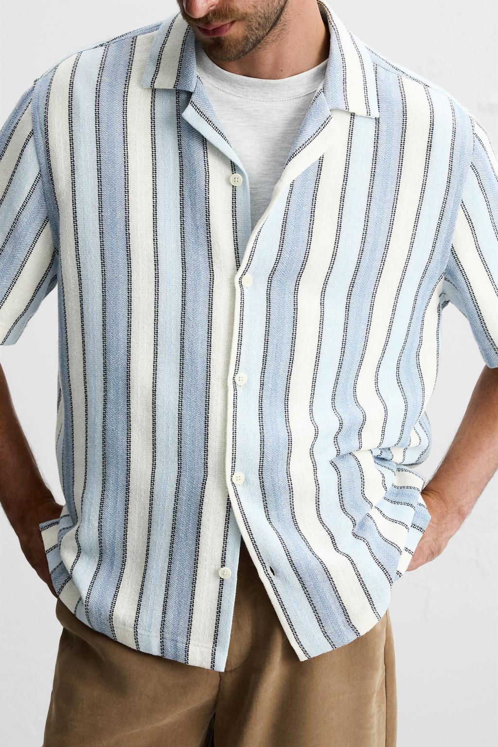 STRIPED TEXTURED SHIRT - Zara фото 13