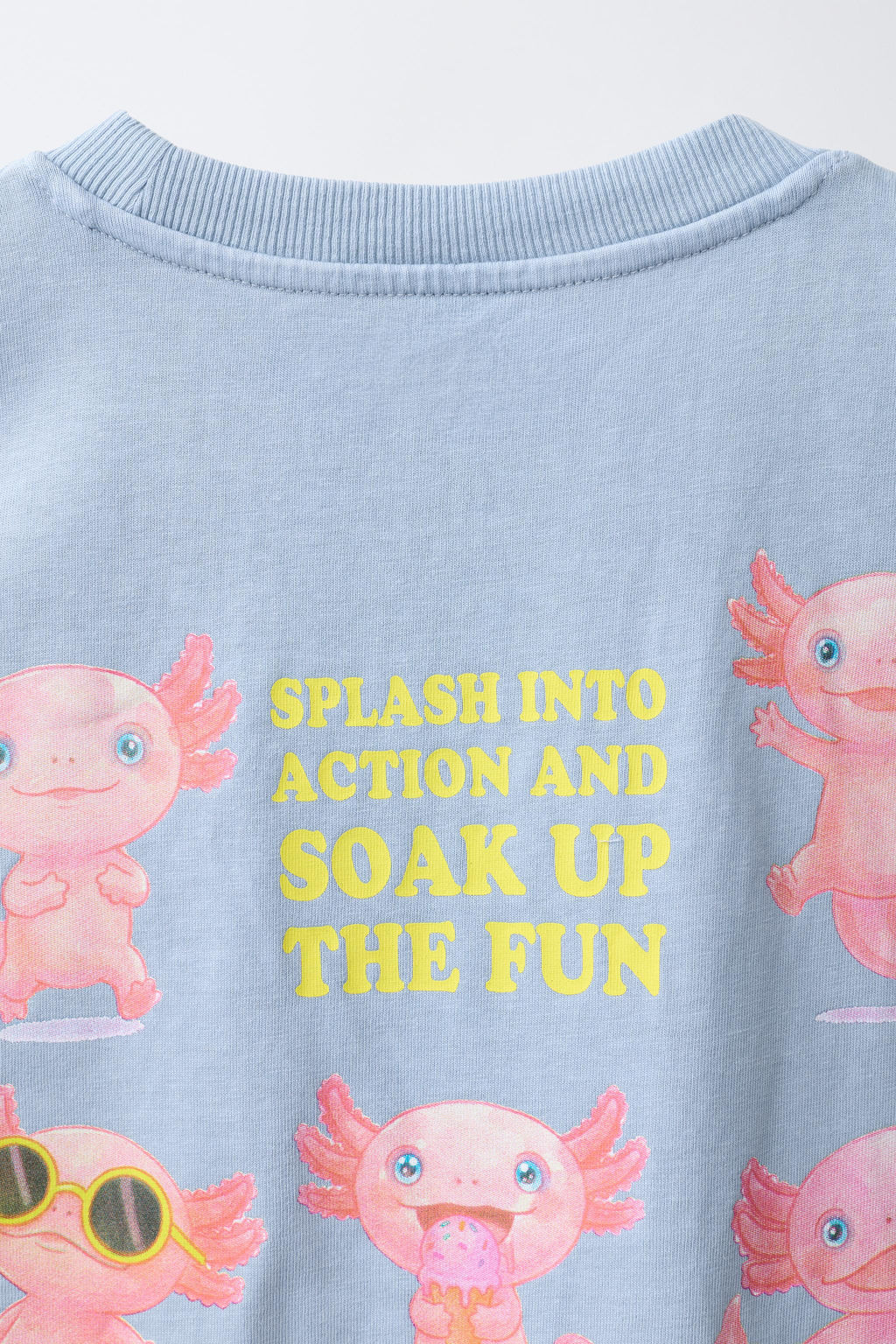 CAMISETA ESTAMPADO AXOLOTL / Azul