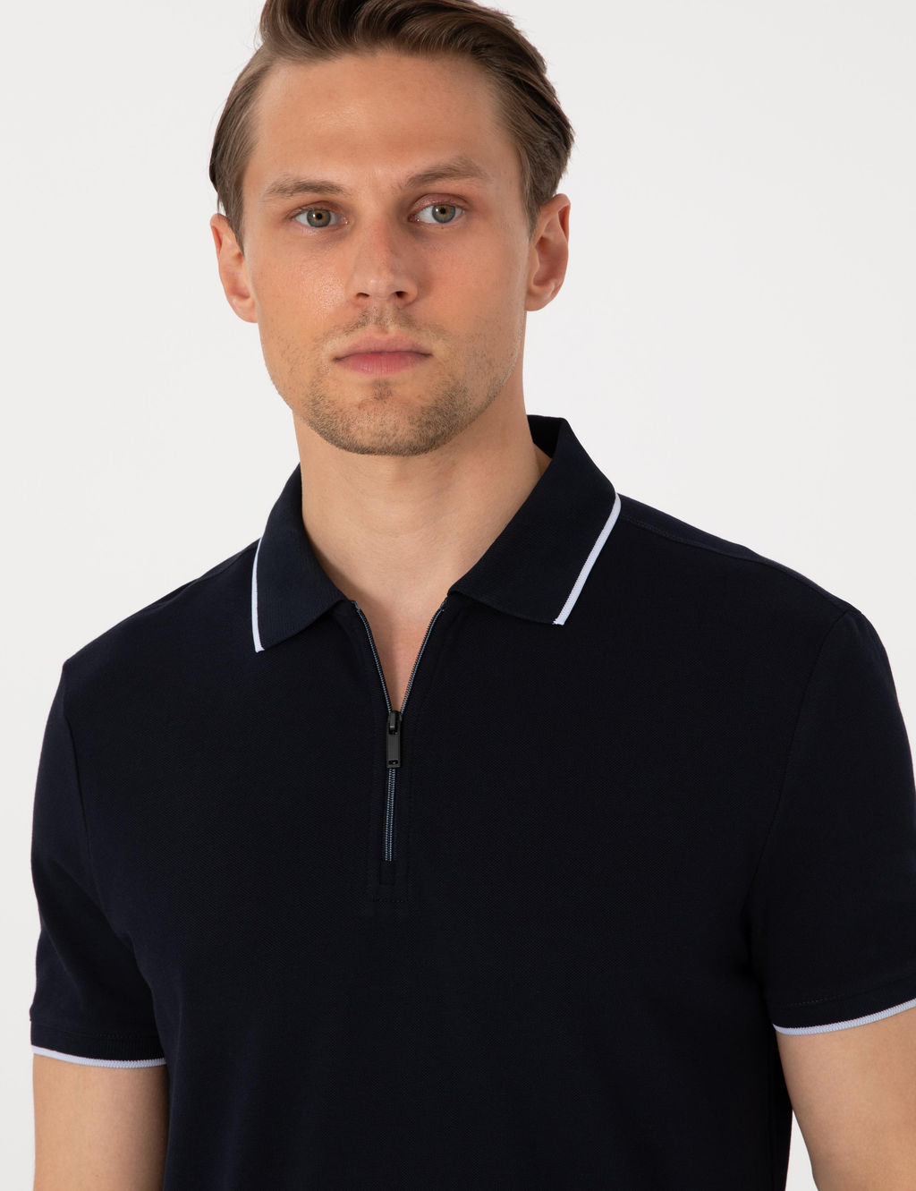 Lacivert Slim Fit Polo Yaka Ti__rt - Pierre cardin фото 2