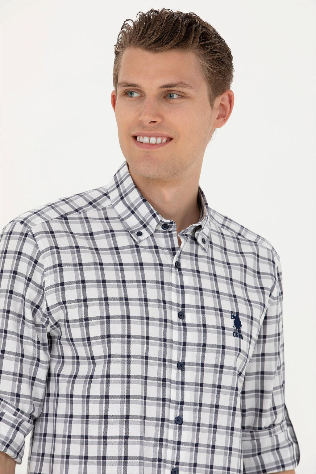 Мужская темно-синяя рубашка с длинным рукавом - U.s. polo assn фото 2