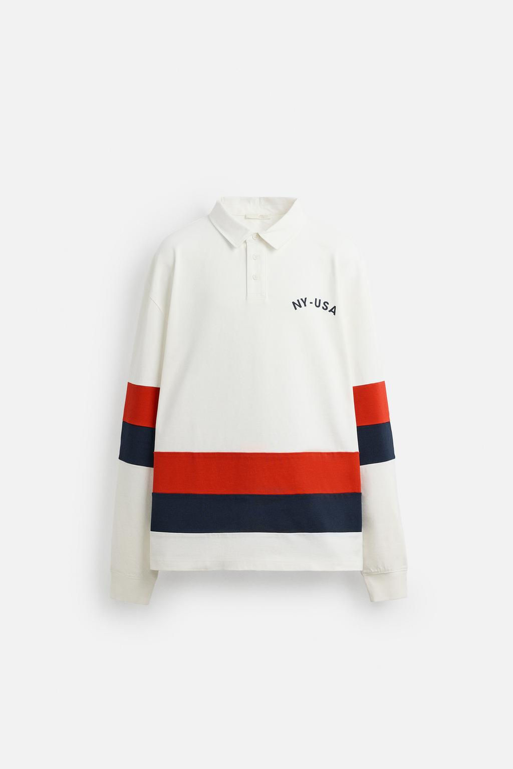 POLO SHIRT WITH CONTRASTING STRIPES - Zara фото 7