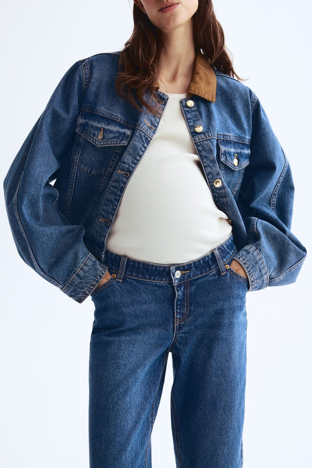 MAMA Before & After Straight Low Ankle Jeans - H&m фото 7