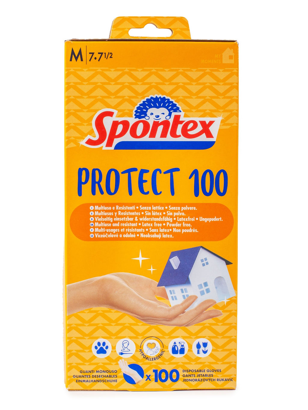 Перчатки виниловые PROTECT M, 100шт