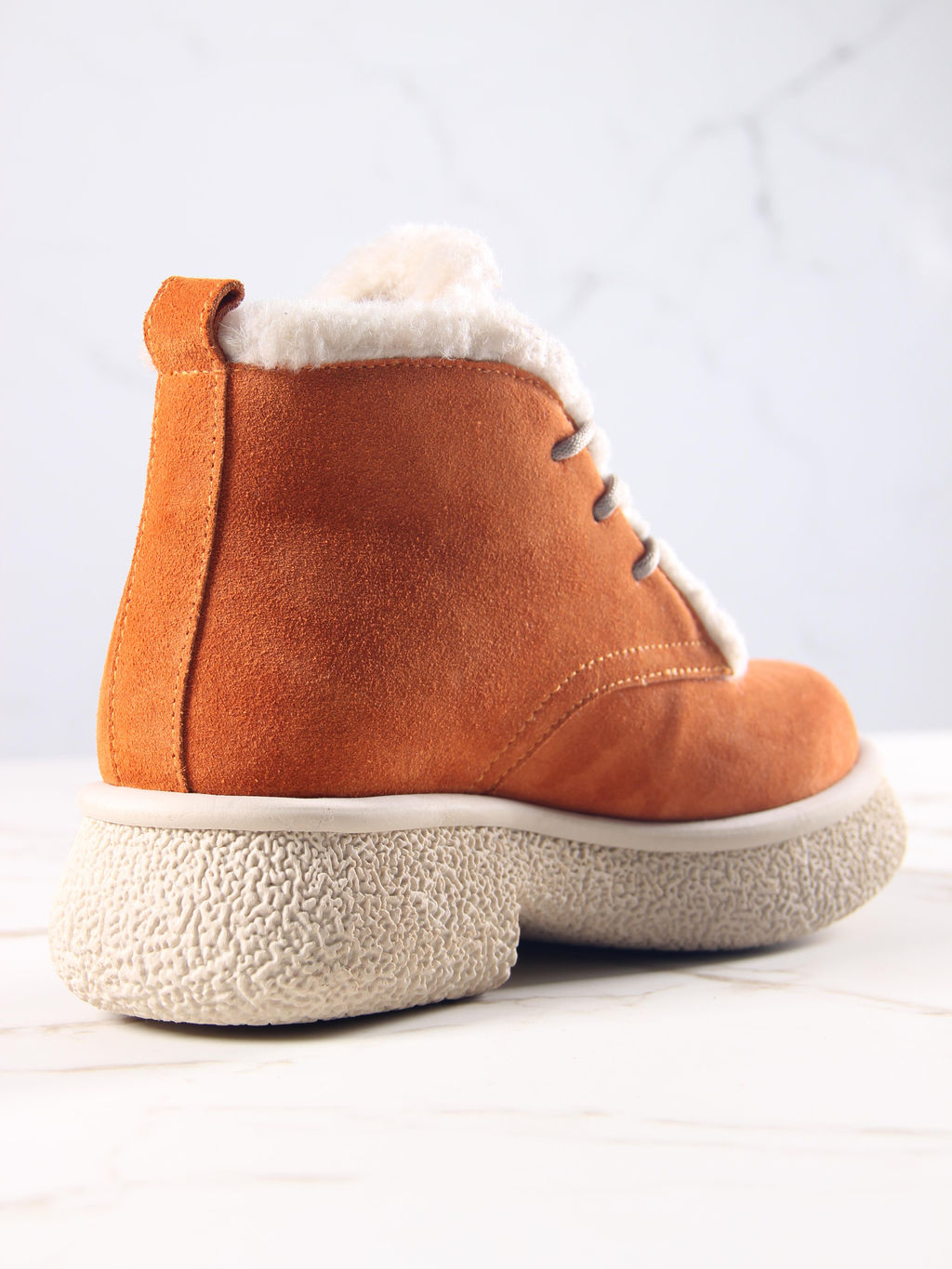 Ботинки 308.агатаw.Мандарин замша з/шерсть