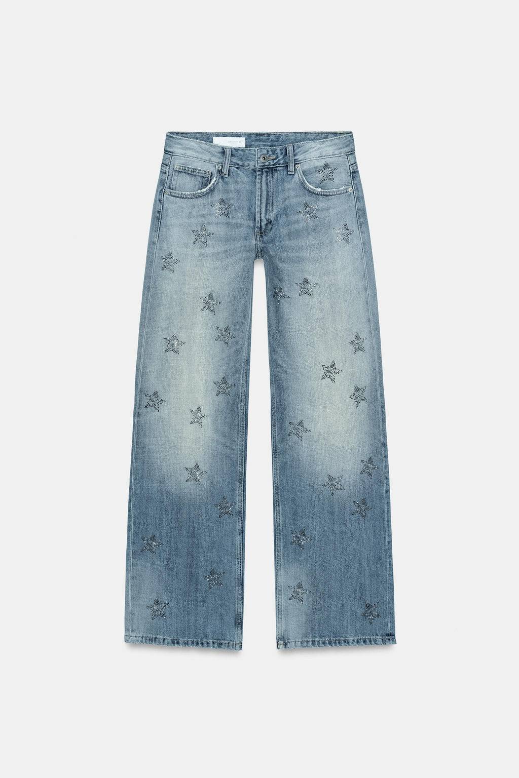 JEANS TRF WIDE LEG STRASS TIRO BAJO / Azul - Zara фото 5