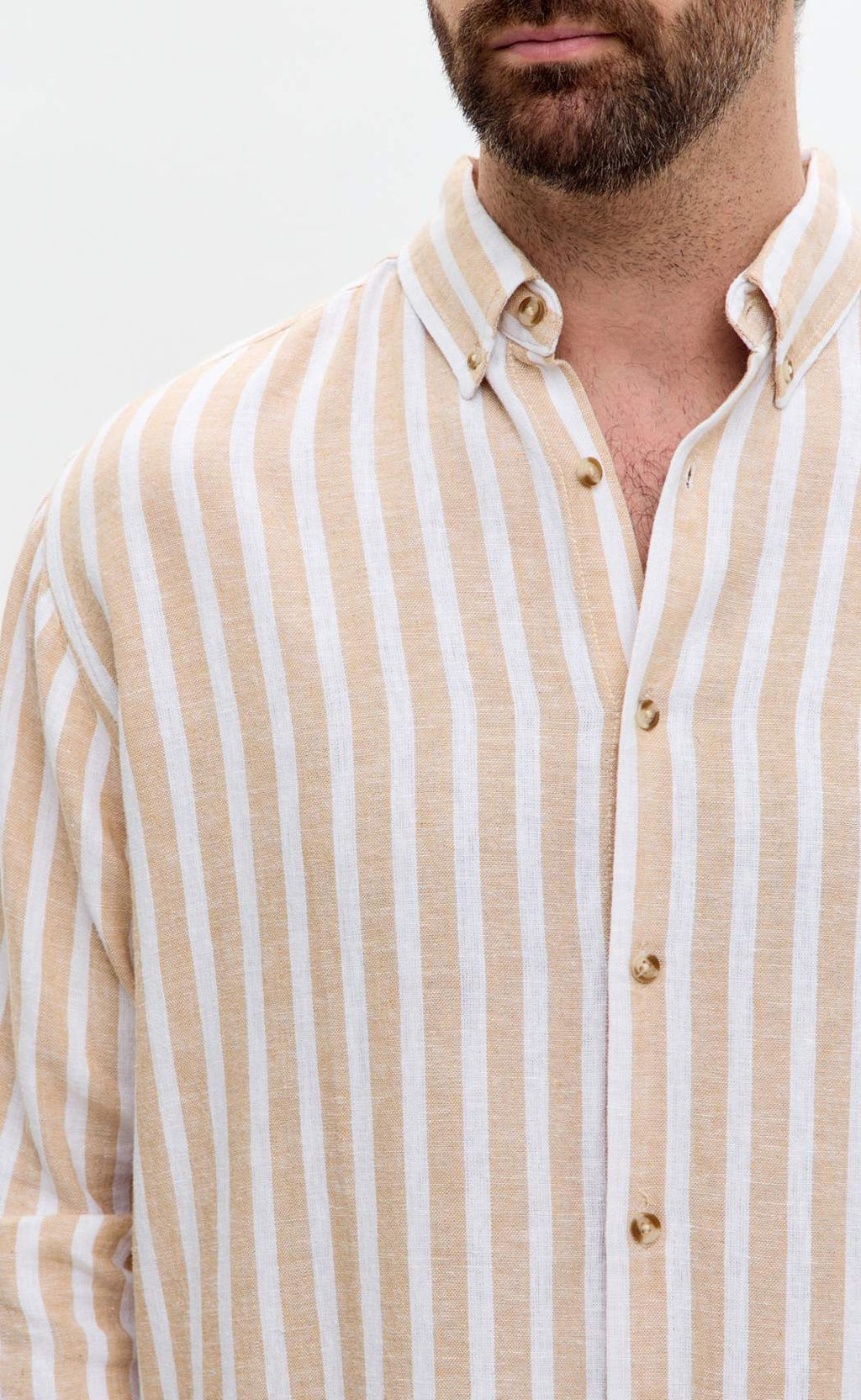 Рубашка д/р лен F611-0483 beige stripes - Fine joyce фото 5