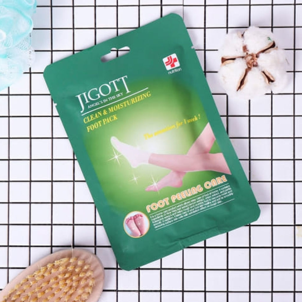 Jigott Отшелушивающие пилинг-носочки / Clean & Moisturizing Foot Pack, 1 пара