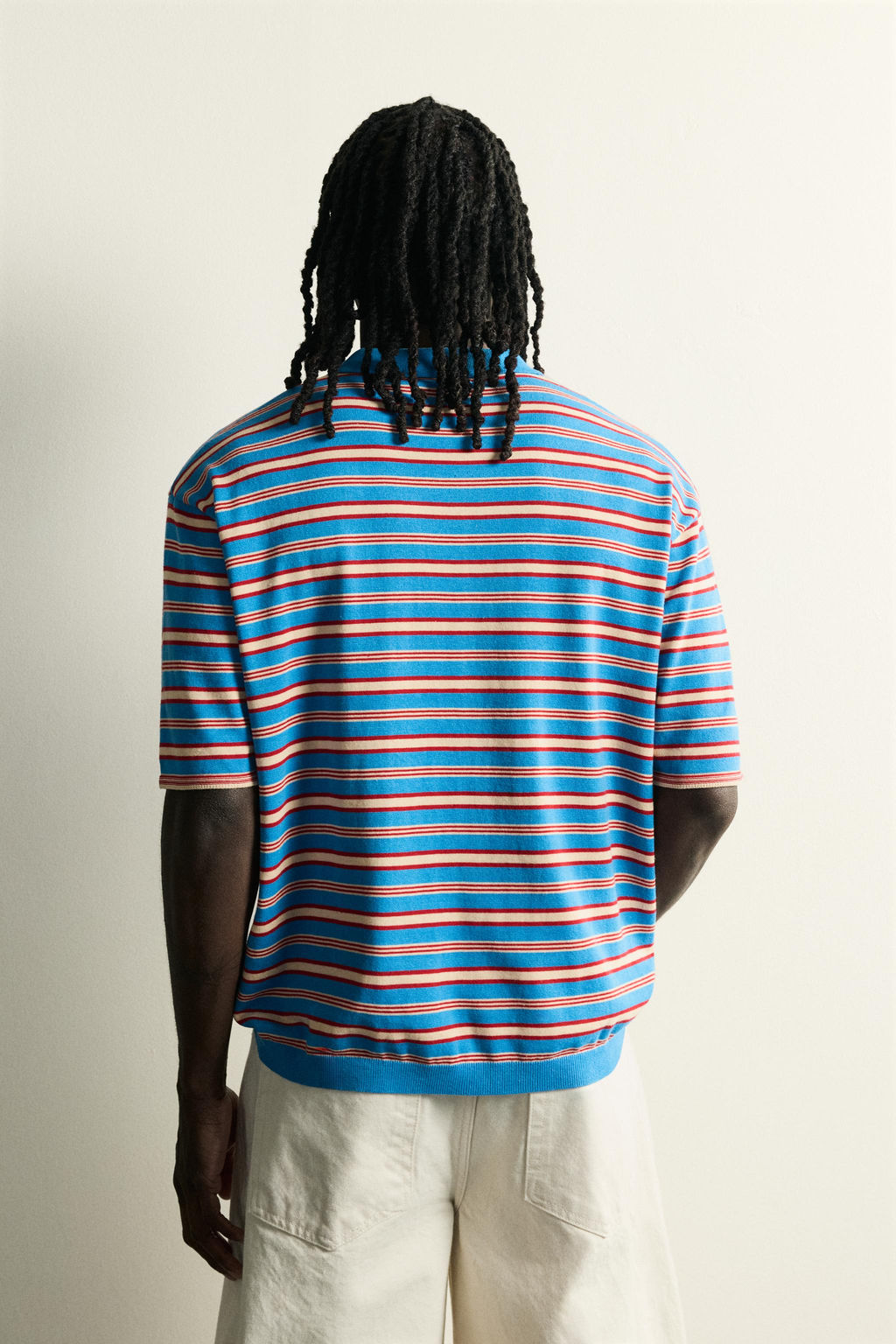 POLO PUNTO JACQUARD RAYAS / Azul claro - Zara фото 3