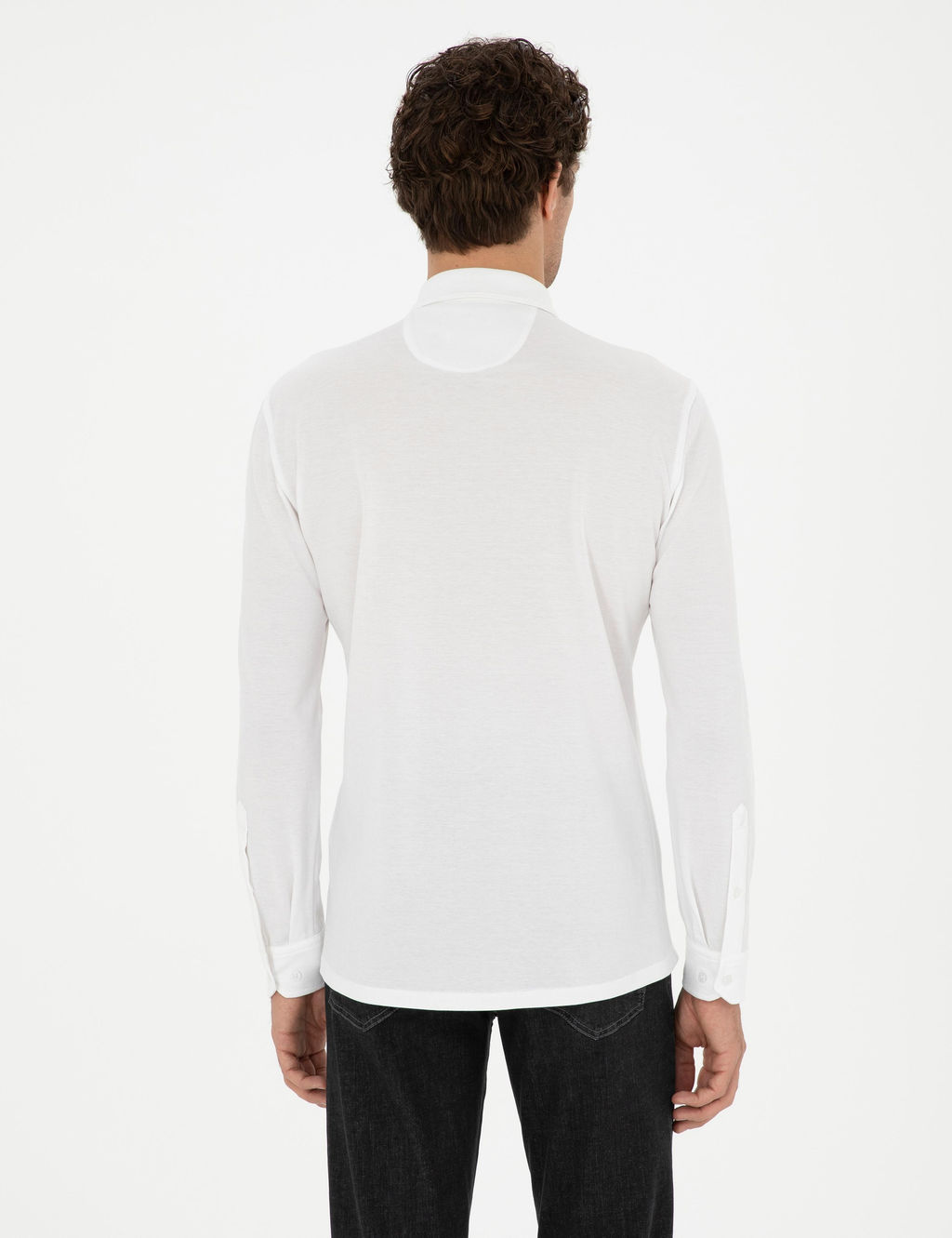 Beyaz Slim Fit Pamuk Kar___ml_ G_mle
