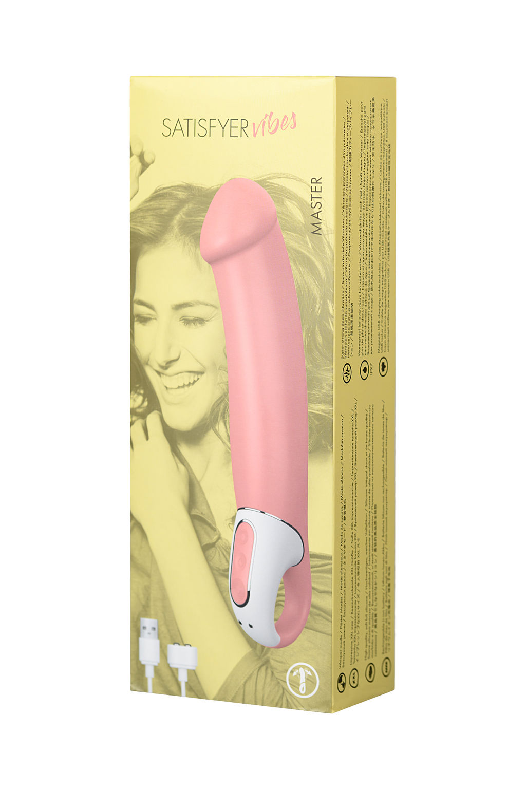 Нереалистичный вибратор Satisfyer Vibes Master, силикон, бежевый, 23,5 см.  фото 18
