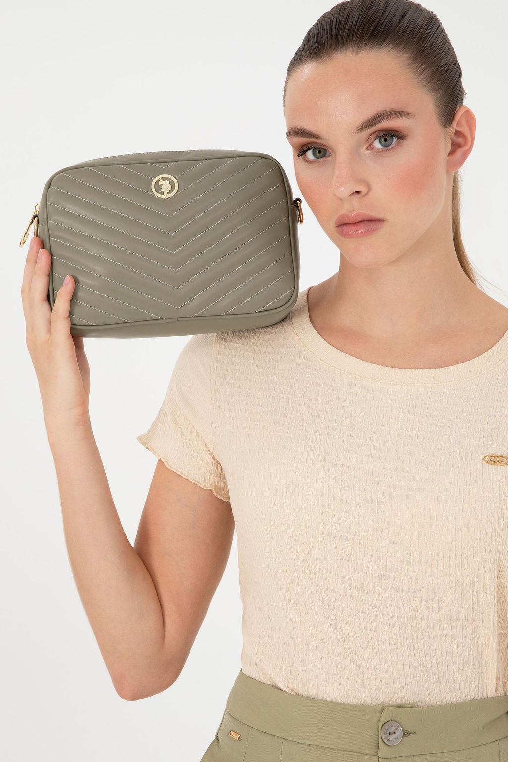 Женская сумка цвета хаки Неожиданная скидка в корзине - U.s. polo assn фото 2