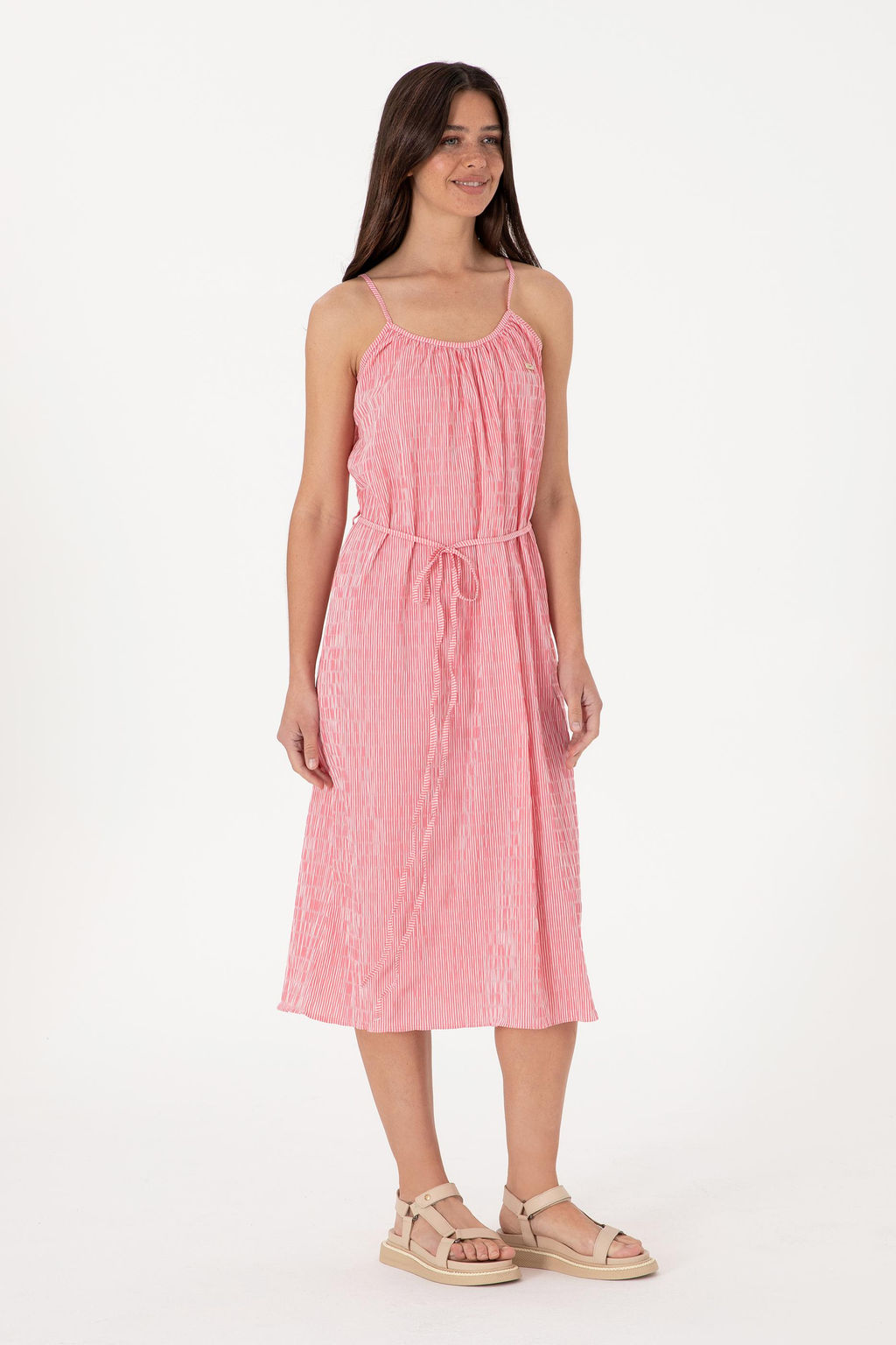 Kad_n Pembe Dokuma Elbise Sepette S_rpriz _ndirim - U.s. polo assn фото 3