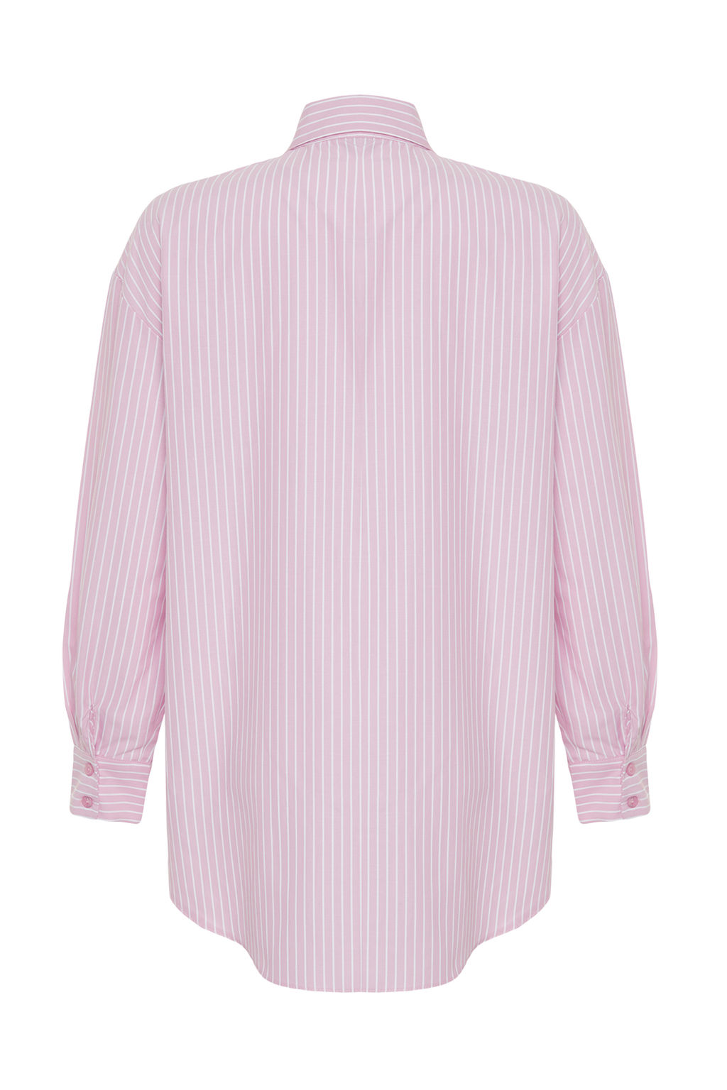 TRENDYOLMILLA Limited Edition Pembe Cizgili Gul Detayl? Dokuma Gomlek TWOSS24GO00114  фото 8