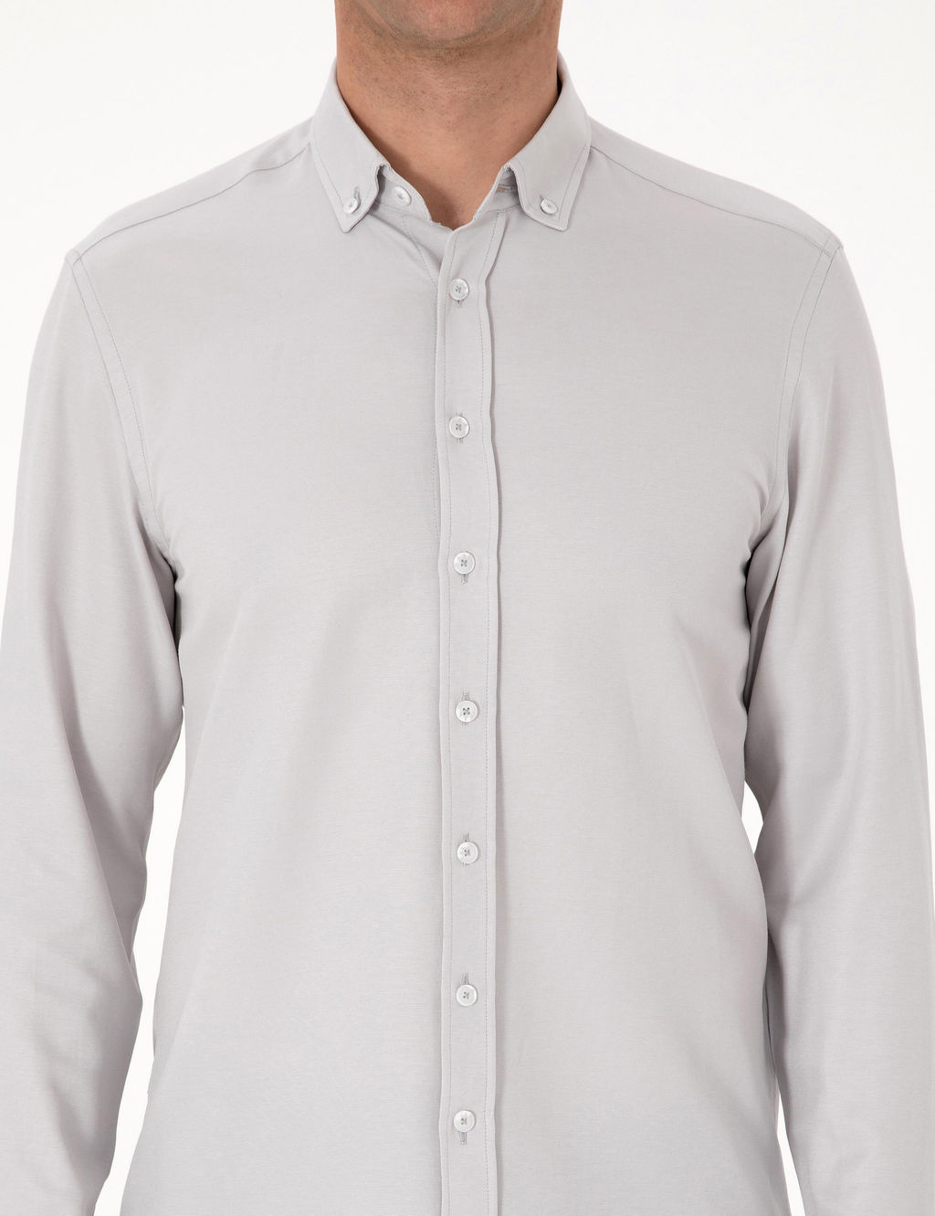 Gri Regular Fit Uzun Kollu G_mlek - Pierre cardin фото 6