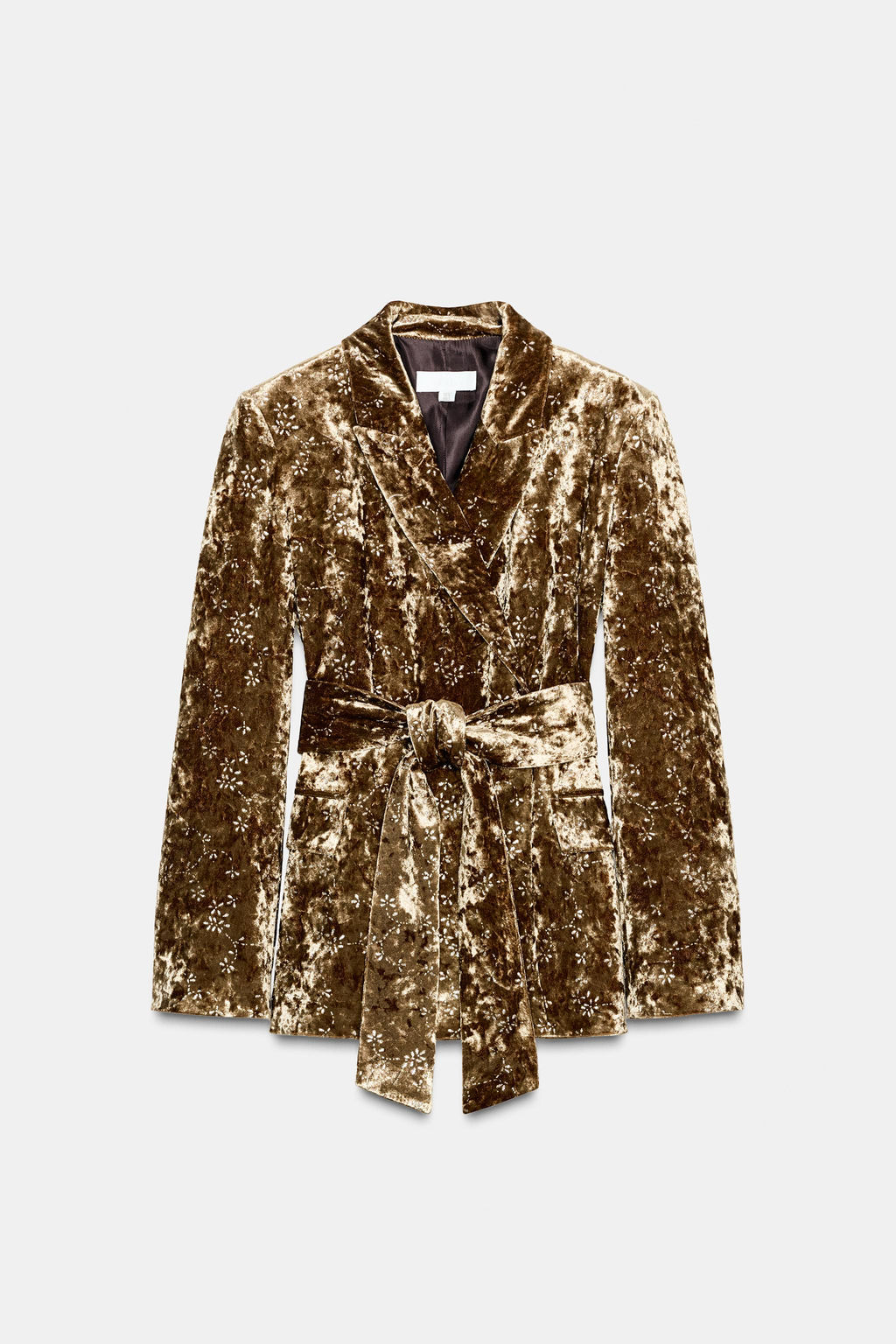 VELVET BLAZER WITH METALLIC THREAD BELT - Zara фото 2