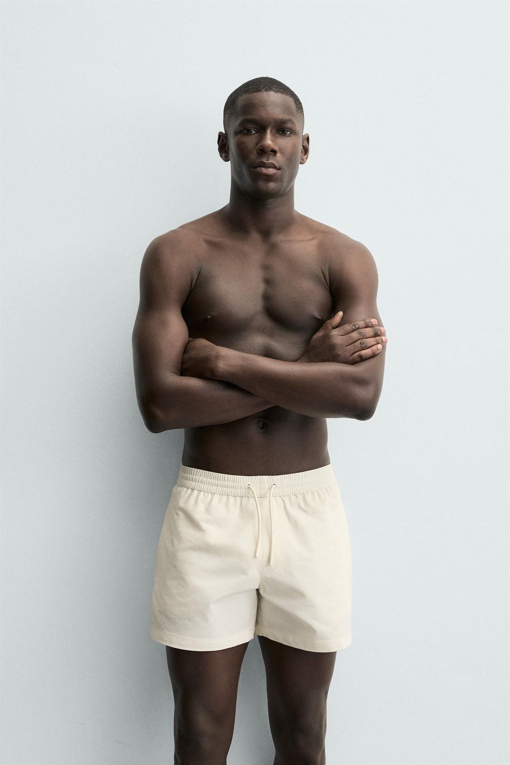 MID-LENGTH SEERSUCKER SWIMMING TRUNKS - Zara фото 12