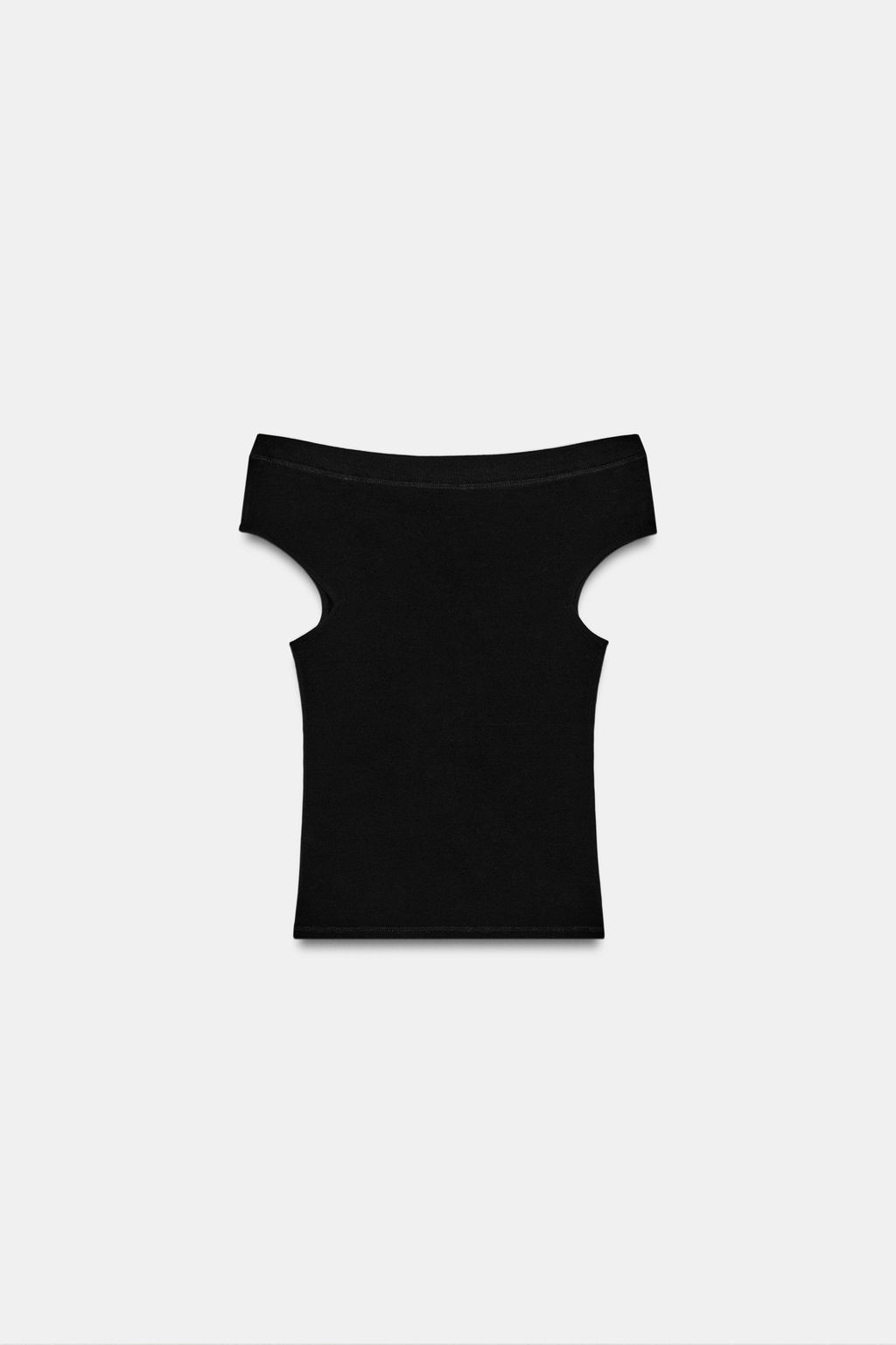 CAMISETA CUELLO BARCO / Negro - Zara фото 8