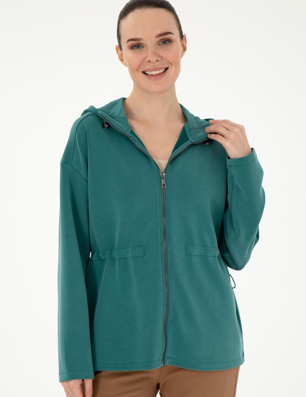 Koyu Ye_il Oversize Modal Kuma_ _rme H_rka - Pierre cardin фото 3