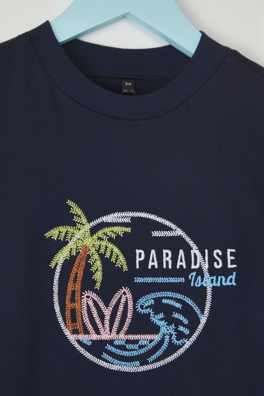 Lacivert Erkek Cocuk %100 Pamuk Palmiye Nak?sl? Regular Kal?p K?sa Kol Orme T-Shirt TKDSS25TS00049 - Trendyolmilla фото 7