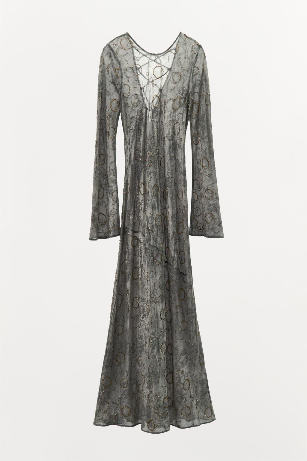 BEADED DRESS WITH CROSS BACK - Zara фото 4