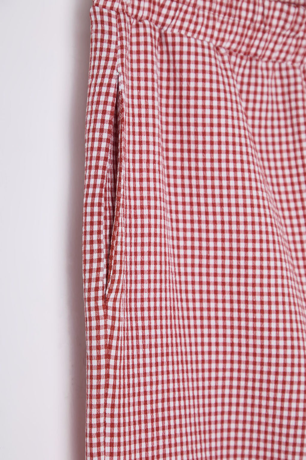 Kiremit Potikare Yandan Y?rtmacl? Beli Lastikli Genis Paca Dokuma Pantolon TWOSS25PL00022