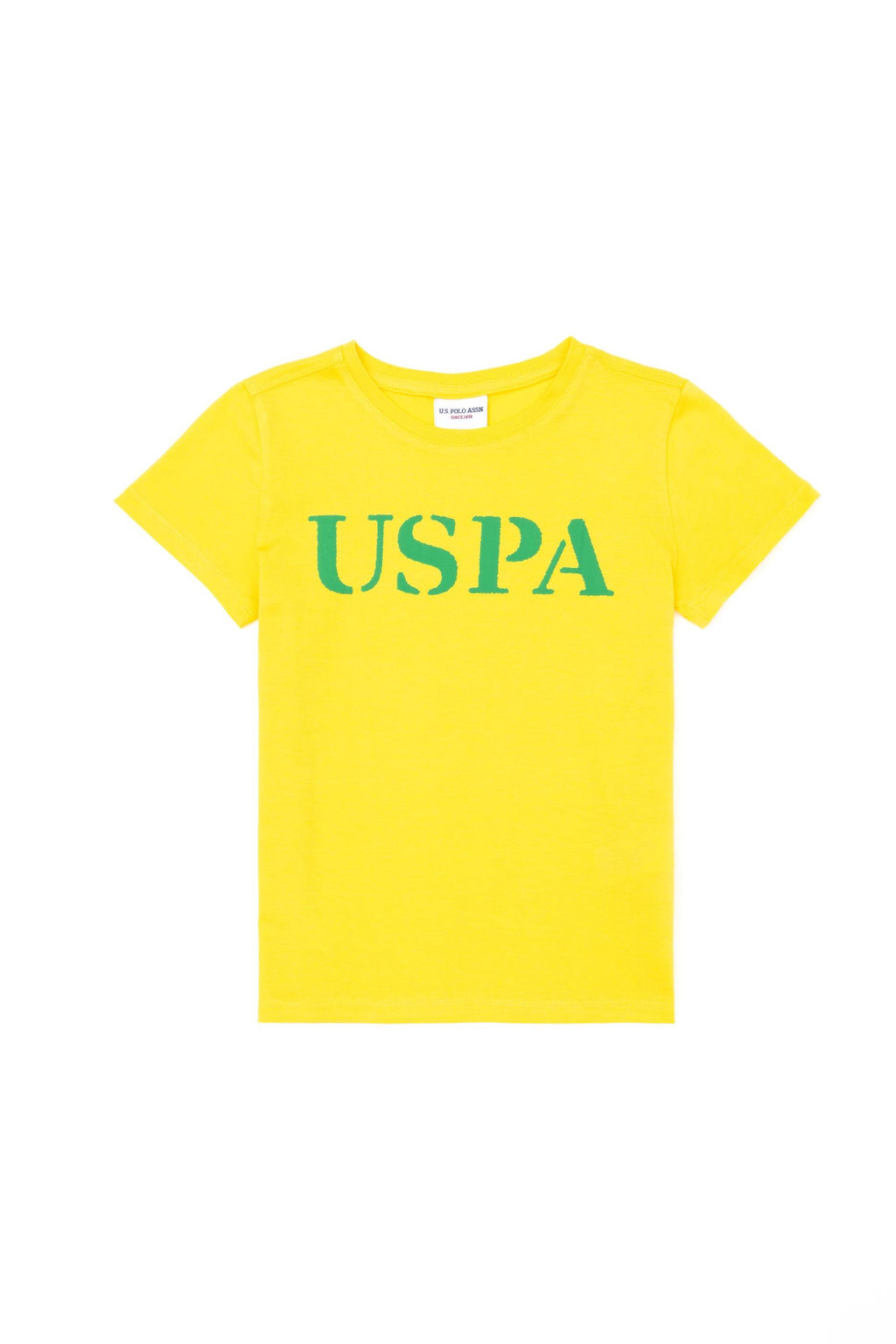 Детская желтая базовая футболка с круглым вырезом - U.s. polo assn фото 7