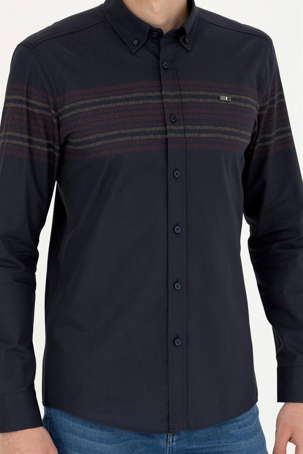 Мужская темно-синяя рубашка с длинным рукавом - U.s. polo assn фото 6